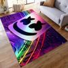 Marshmallow Helmet Design with Neon Lights Rug Non-slip rug suitable for living room and bedroom sofas