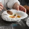 Имитация каменной крошки Керамическая миска-шляпа из соломы Тарелка для пасты Белая керамическая Салатница Домашняя Глубокая для супа Высококачественная Обеденная