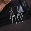 Zinc Zinc Alloy Skeleton Earrings Hip Hop Imitation Human Bone Earrings Creative Halloween Earrings  Party