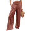 Women's Casual Loose High Waist Cotton Linen Wide Leg Long Pants With Pockets