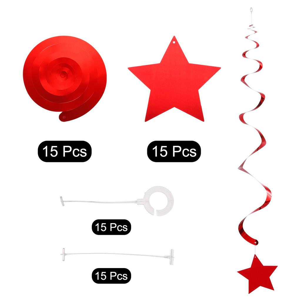 20/30pcs Star Swirl hanging Decoration Glow in the Dark Neon Garland Streamers Reactive Fluorescent Paper Flag Banner for Party