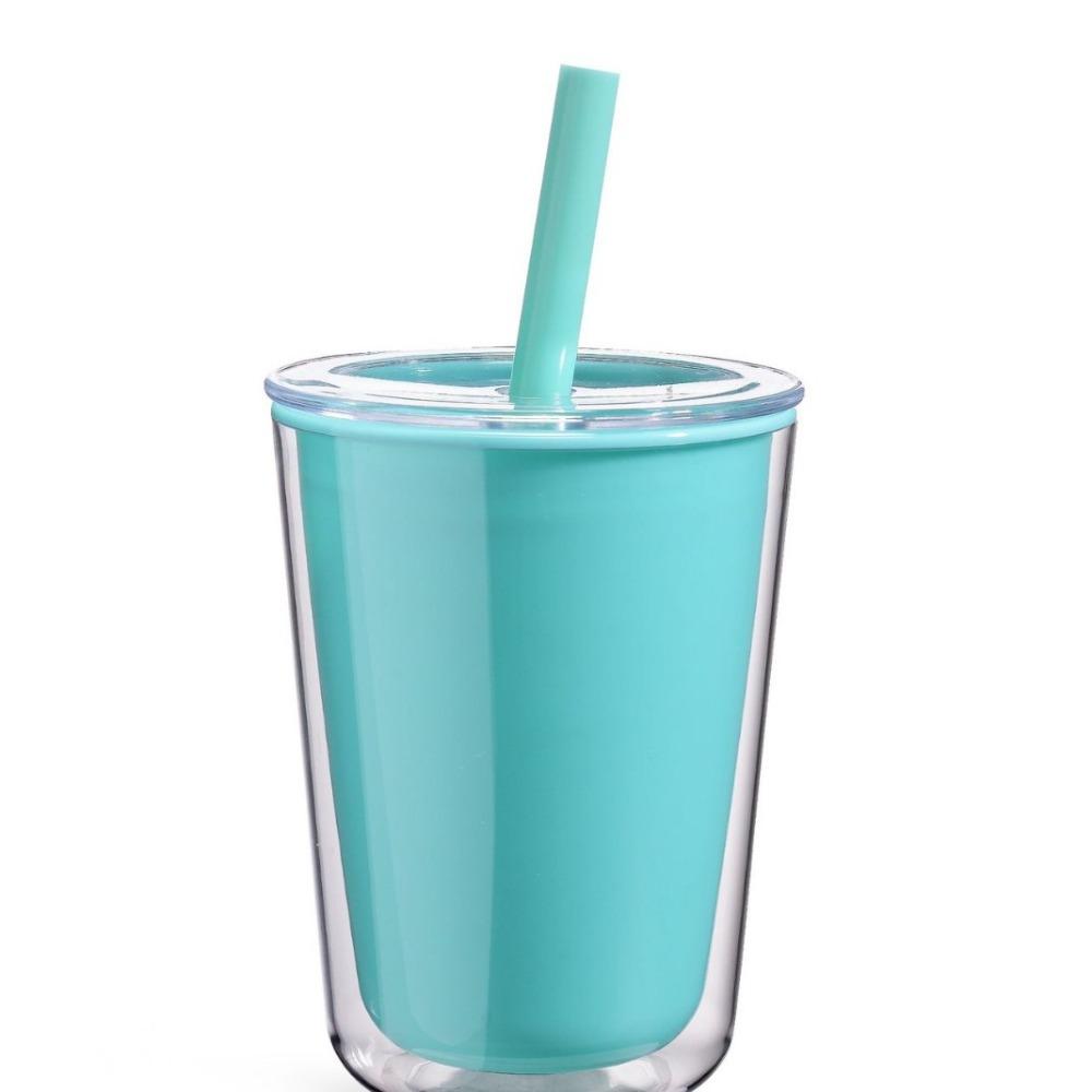 Leakproof Double-layer Straw Cup Sealed Drinking Bottle Plastic Water Bottle  Children Adult