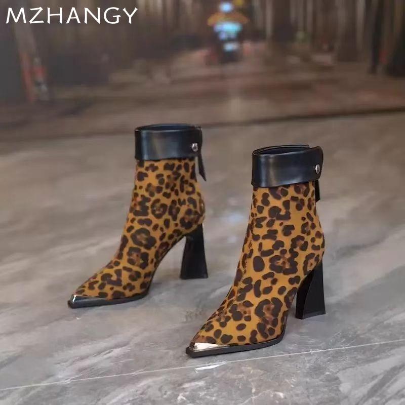 Замшевые женские сапоги на высоком каблуке с острым носком, толстые сексуальные ботинки челси для женщин, тренд 2024 года, новая зимняя мода, женские ботинки