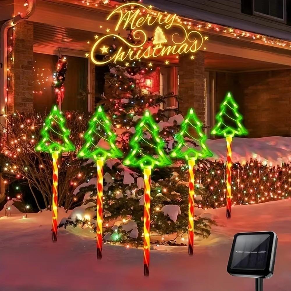 Creative Santa Claus Solar Lights Solar-Powered Holiday Decoration Lights Xmas Party Decorations