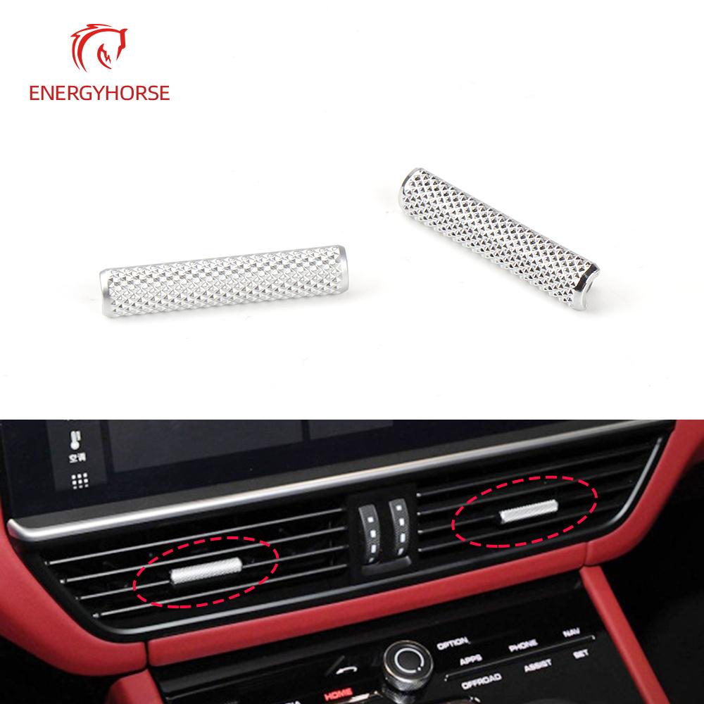 Для Porsche Cayenee 17-21 хромированная пластина для кондиционера, вентиляционный переключатель, розетка, зажим для карты, зажим, регулировка направления ветра