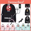 Рюкзак с принтом Roblox, портом для зарядки USB и большой вместимостью для студентов и путешествий