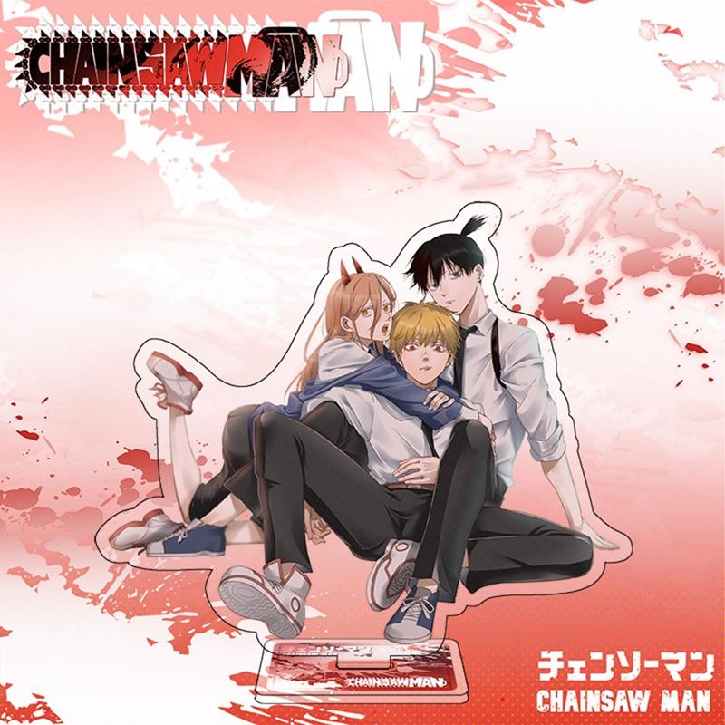 15cm Anime Chainsaw Man Action Figure Stand Model Denji Pochita Makima Power Beam Angel Acrylic Standing Sign Toy Fans