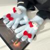Новые Милые Перчатки-Пятипальцы с Бантиком Китти Зимние Студенческие для Письма Сенсорный Экран Велосипедные Теплые Пальцевые Перчатки