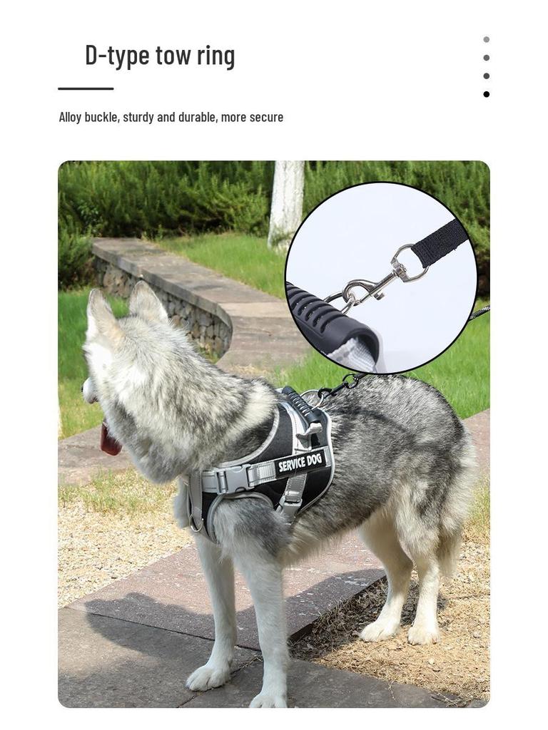 Шлейка для собаки в стиле седла K9 и поводок - Взрывозащищенная, для средних/крупных пород, бордер-колли, золотистый ретривер