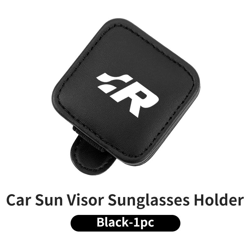 BAG1 Car Black Sunshade Square Leather Sunglasses Holder For VW R Golf Scirocco Jetta Beetle Passat Polo Tiguan Sharan Touran