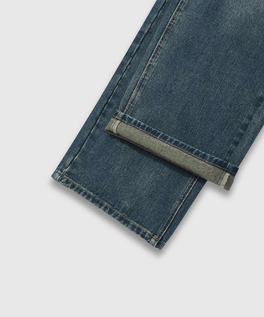 LEMAIN SECOND Vintage Catwashed Wide Carpenter Denim Elastic Waist Pants [Sand Blue]