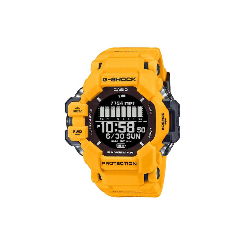 Casio Мужские часы 200м Водонепроницаемые Повседневные Кварцевые Ремешок из смолы Черный циферблат GPR-H1000-9JR