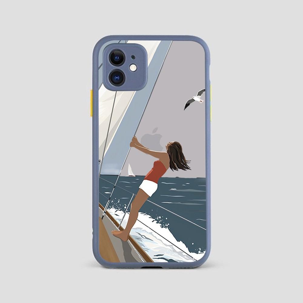 Чехол для телефона 'Пляжная серф-девушка' для iPhone 14 11 12 13 Mini Pro Max 8 7 Plus X XR XS MAX Полупрозрачный матовый чехол