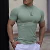 Men's Quick-Dry High-Neck Slim Fit Short Sleeve Training Shirt