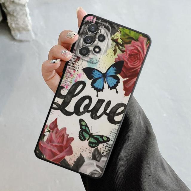 Girl Women Butterfly Crown Love Case For Samsung Galaxy A14 A73 A53 A71 A51 A31 A33 A22 A12 A21s A13 A32 A52s A72 A52 A23