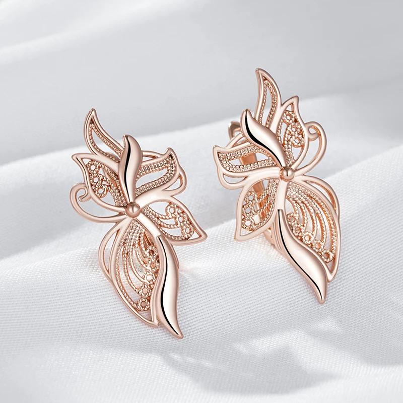 Golden Flower Large Earrings Hollow Embossed Women Luxury Accessories Costume Jewelry