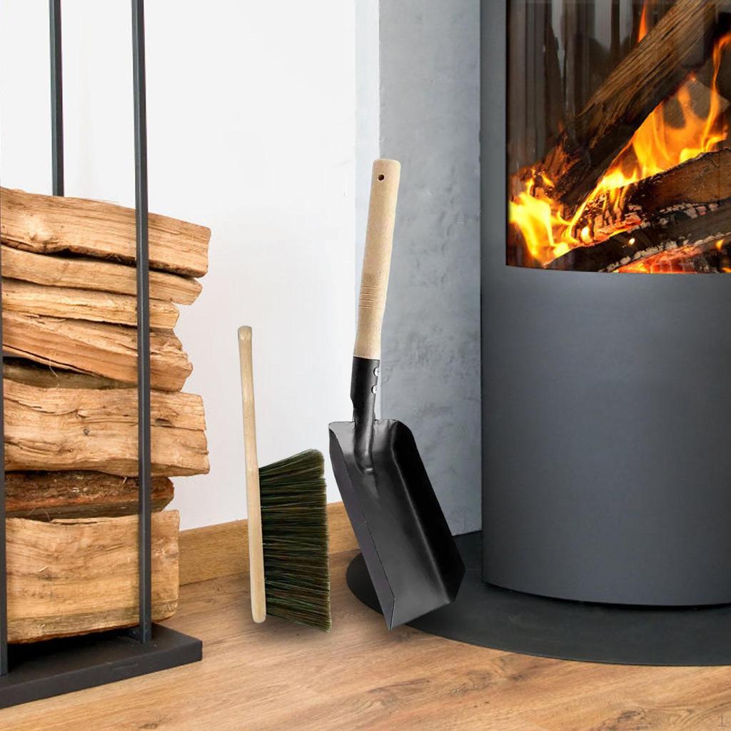 Fireplace Spade and Brush Set Accessories Professional Easy To Use Multifunctional Practical