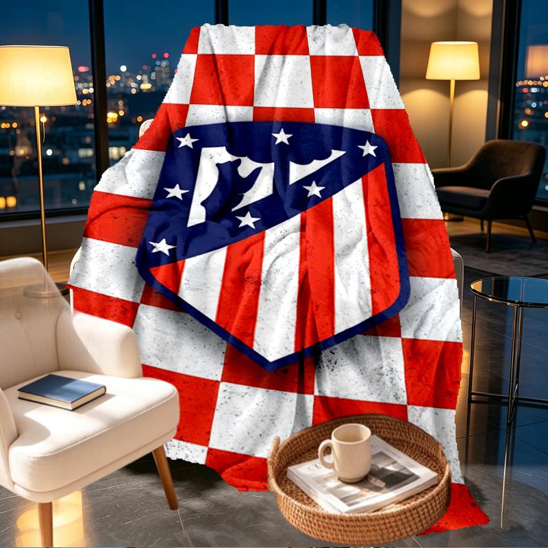 Atletico Madrid Print Blanket - Soft & Comfortable, for Bedroom, Travel, Sofa, Home Decoration - Birthday Christmas Gift for Friend