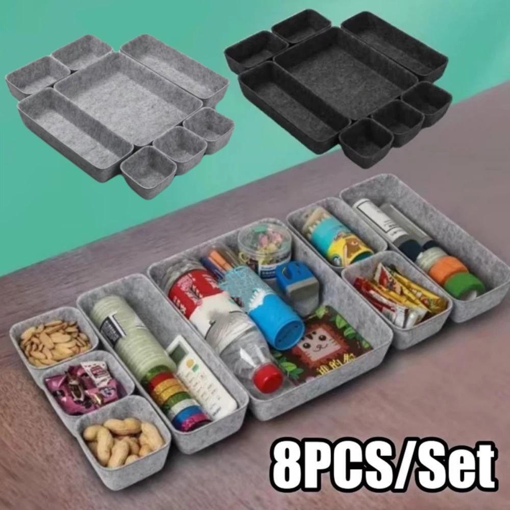 8Pcs/Set Seamless Drawer Organizer Creative Desktop Sundries Box Sundries Container Home Storage