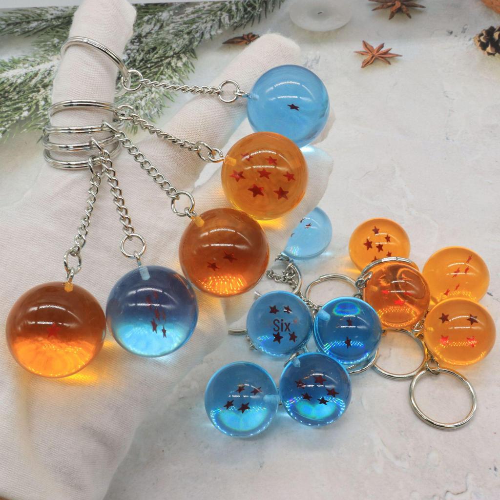 Dragon Ball Blue Transparent Keychain Cute Pendant for Car or Bag.