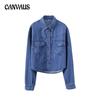 Women's Spring Vintage Baggy Lapel Long Sleeved Soft Denim Shirt