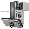 Противоударный чехол-броня со сдвижным окном для Xiaomi 15T Pro, с магнитным кольцом-держателем, защитой объектива камеры, чехол для телефона, Coque Fundas