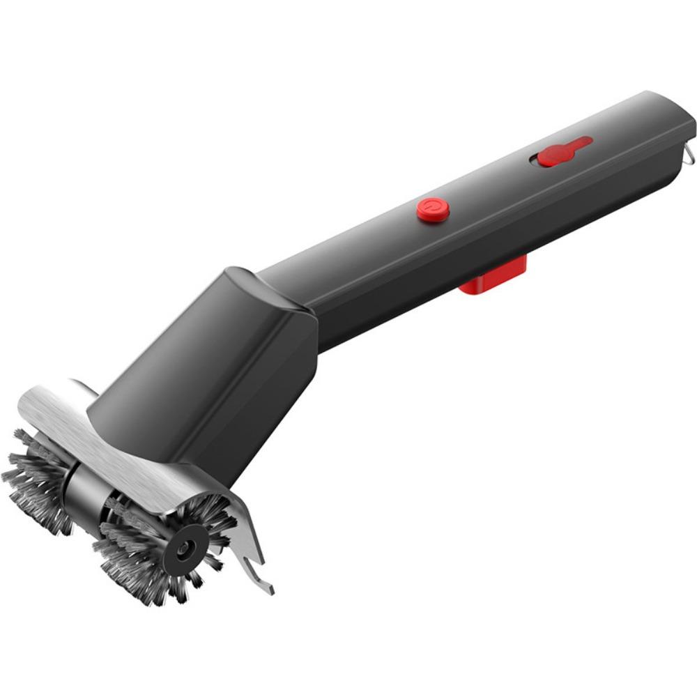Stainless Steel Electric BBQ Cleaning Brush Double Wheel Roller Grill Brush  Household