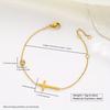 1pc Simple Style Cross And Round Beads Stainless Steel Pendant Bracelet Suitable for Young Ladies To Wear At Parties Or Gift for Friends