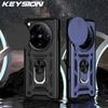 KEYSION Противоударный защитный чехол для OPPO Find X8 Pro 5G Slide Camera Защитное кольцо Подставка для телефона Задняя крышка для OPPO Find X8 Pro
