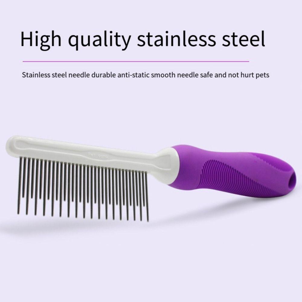 Грабли из нержавеющей стали для удаления колтунов с длинными и короткими зубьями для собак Инструмент для удаления колтунов