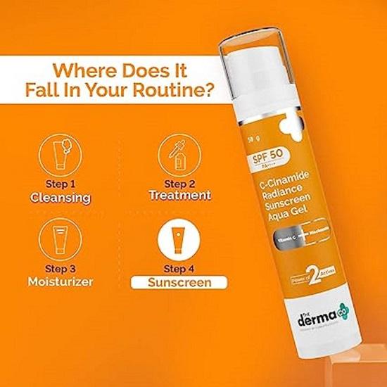 The Derma Co C-Cinamine Sunscreen SPF 50 PA++++ Аква-гель для защиты от солнца и сияющей кожи 50 г