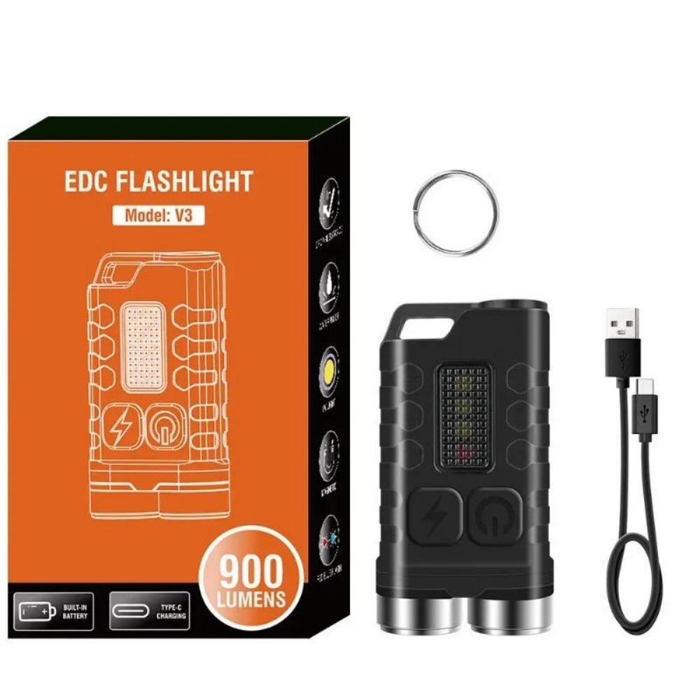 EDC Flashlight V3 Mini Flashlight Keyback Light Led Work Light Type-C перезаряжаемый фонарик с магнитом для кемпинга в чрезвычайных ситуациях