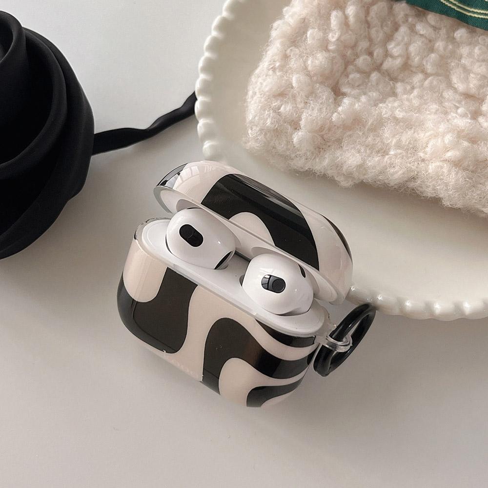 Для apple airpods pro 2 чехол для наушников черный белый изгиб глянец мягкий защитный чехол корея парный силиконовый чехол для airpods 1 2 3