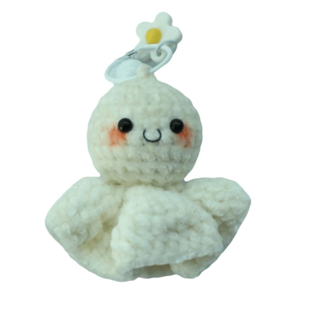 Crochet Design Keychain Plush Material Car Hanging Pendant Cartoon Ghost Doll Pendant For Girls