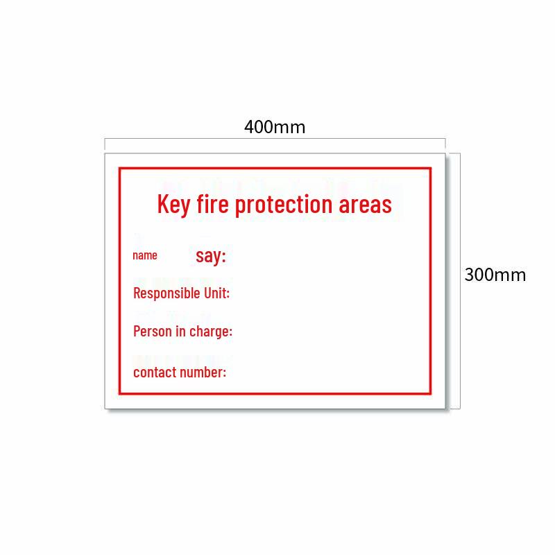 HUATAI Key Fire Prevention Area Warning Sign