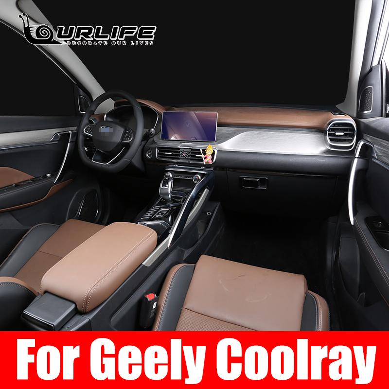 Для Geely Coolray - Стайлинг автомобиля Внутренняя панель коробки передач Выход воздуховода Управление окнами Внутренняя наклейка Автомобильная рамка