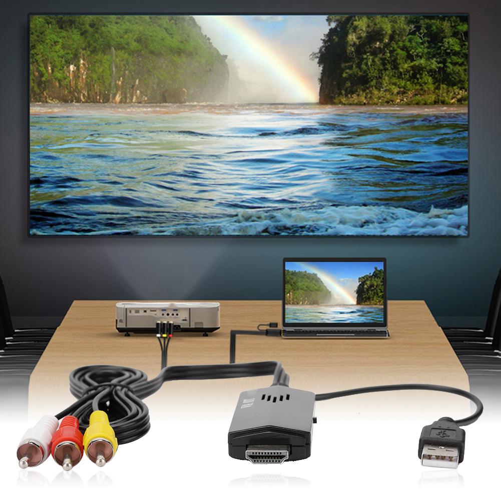 HD To AV for RCA Converter Cable 480 I 576 I Male To Male Video Converter Cable for TV VHS VCR