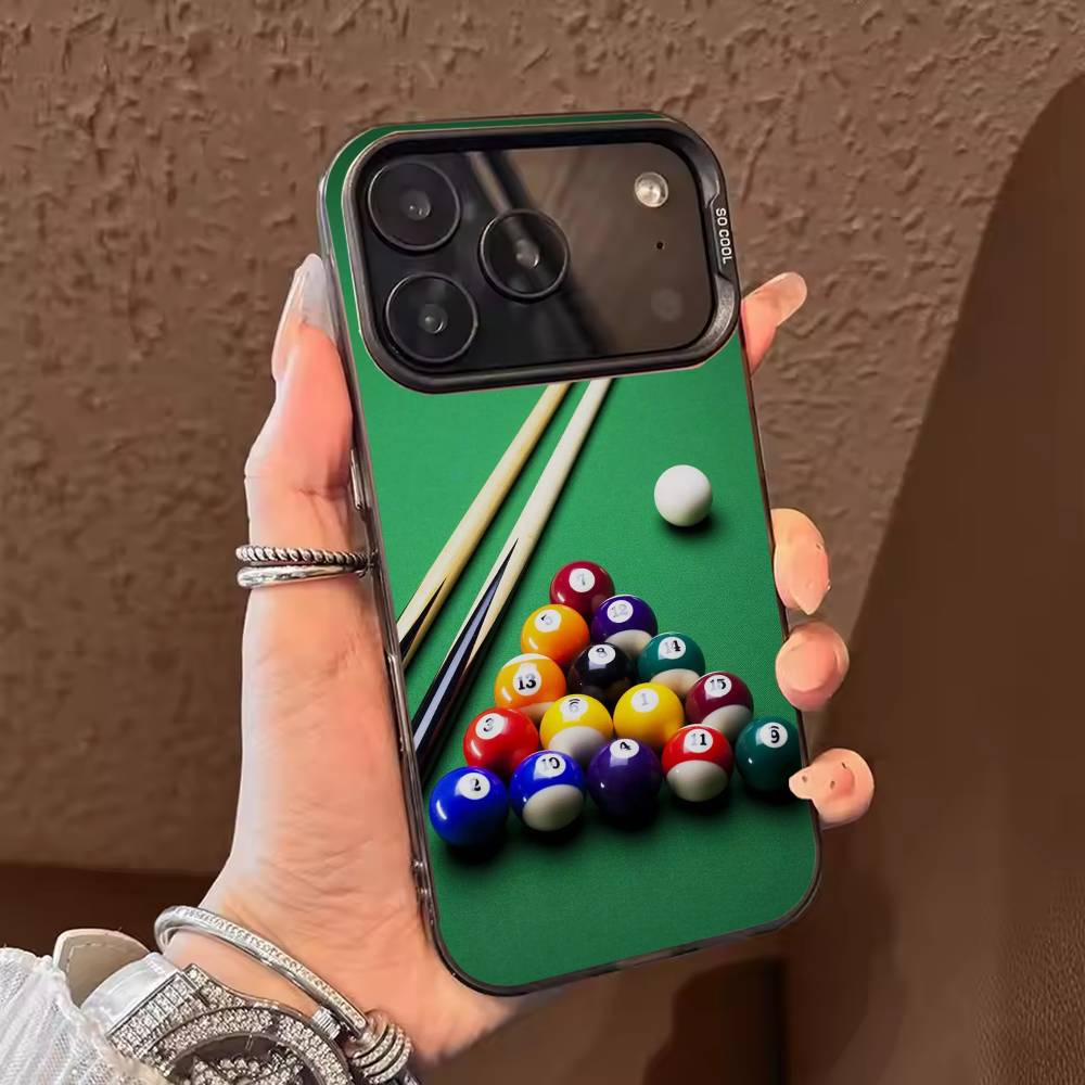 Чехол для телефона Пул Снукер Цвет Серебряный Корпус Для IPhone 17 16 15 14 13 12 11 Pro Max Plus