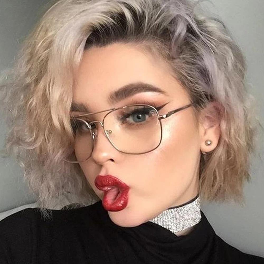 New Vintage Gold Metal Frame Eyeglasses Mens Womens Sun Eyeglasses Retro Square Optical Lens Eyewear Nerd Clear Lens Eyeglasses Oculos