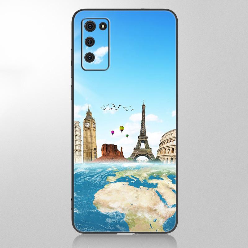 Забавный чехол для телефона с картой путешествий для Samsung Galaxy A12 A02S A22 A32 A52 A72 A71 A51 A41 A31 A21 A11 A50 A70 A10S A20S черный чехол