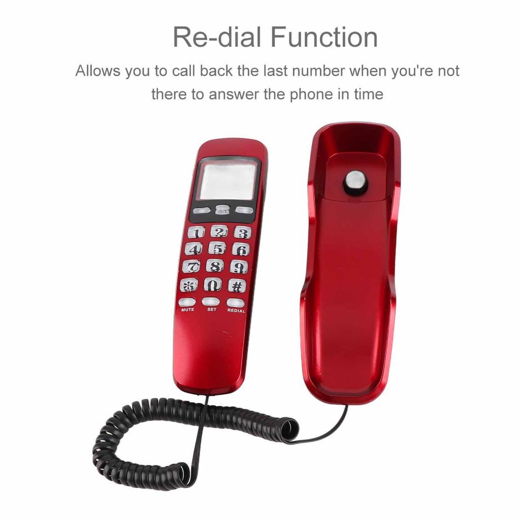 Настенный телефон Отель Входящий Caller ID ЖК-дисплей Стационарный телефон Черный