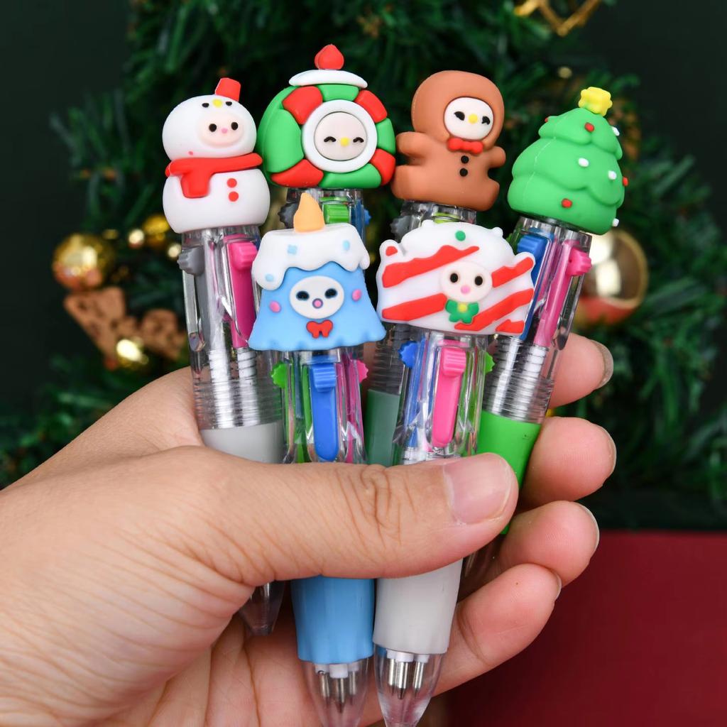 Cute Retractable Round Ballpoint Pens, Stick Construction Type, Plastic Material, for School and Office Supplies