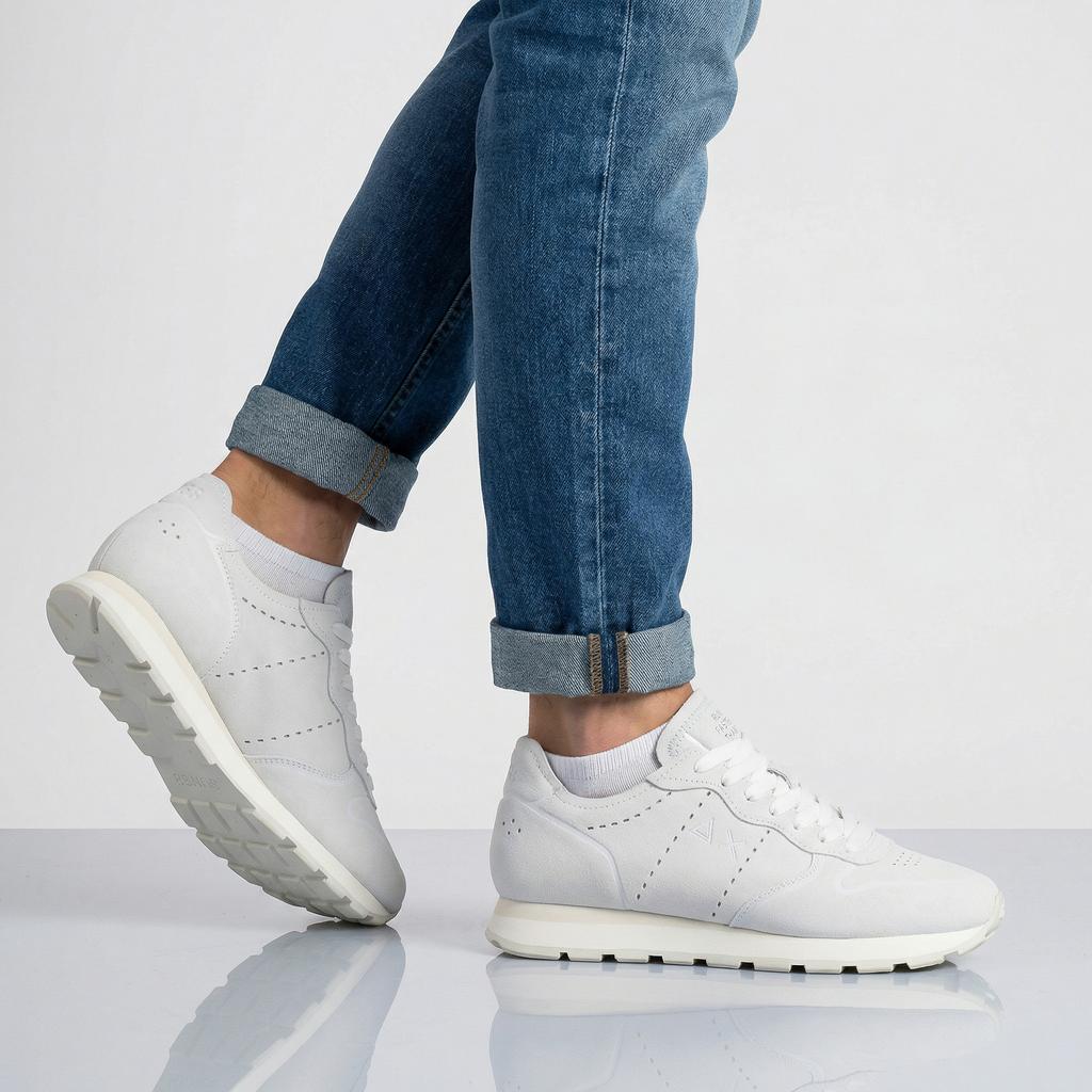 Sun68 Том Замша с необработанным краем - Мужские Кроссовки Обувь Серо-Белый Z36103-01 ОРИГИНАЛ