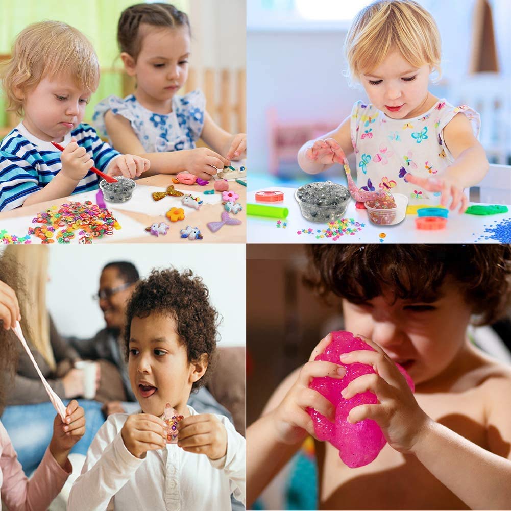 La Gacela Slime 25 шт. Ультралегкий 24-аквариумный фруктовый пенопластовый набор для создания стресса своими руками для начальной школы, набор для рождественского слайма, глина, глина, бутылки,