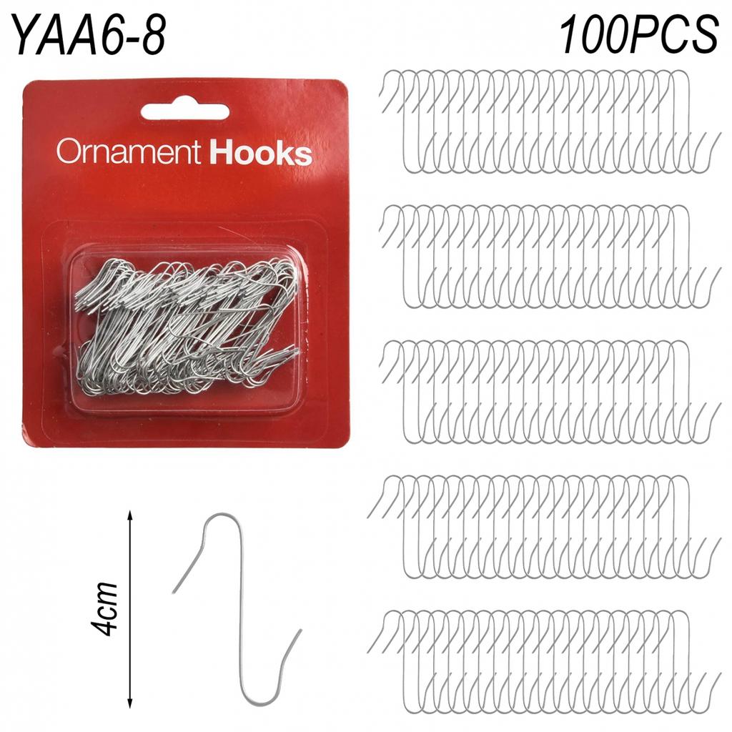 100 шт. Крючки для елки, Подвески для елочных шаров, Проволочные крючки для подвешивания украшений