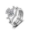 1688Zircon ring from a street vendor, adjustable open ring, same style three-in-one detachable and combinable crown ring