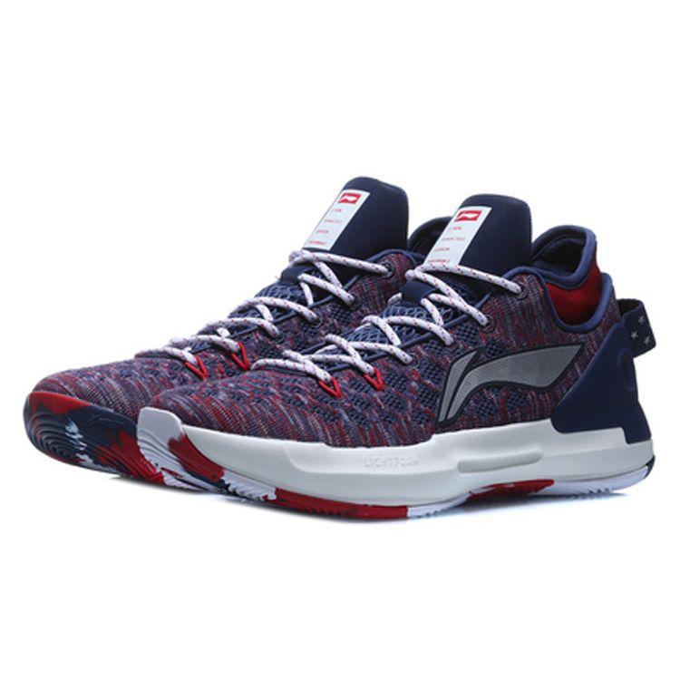 Li Ning Yu Shuai 13 Shock Absorption Non-Slip Wear-Resistant Low-Top Basketball Shoes Men Sneakers Navy-Blue ABAP095-3