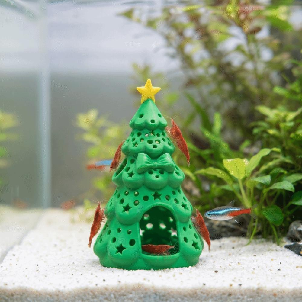 Safe Shelter Christmas Aquarium Hideout Cave 3D Printed Shrimp Hiding Spot  Holiday Decor