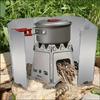 Aluminum Alloy Stove Windscreen Ultralight Foldable Stove Windshield Suitable For Outdoor Camping Picnic