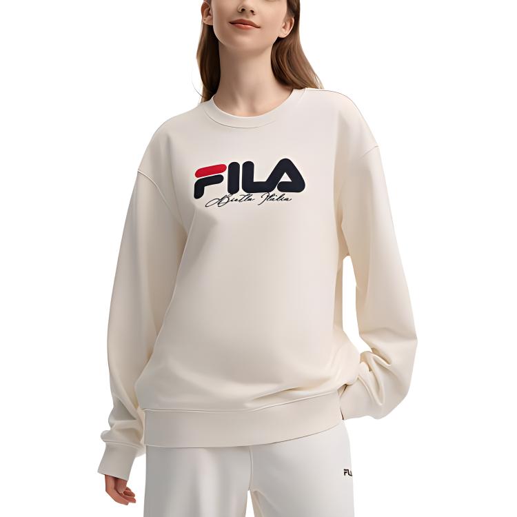 Fila Оригинальный свитшот флисовый свободного кроя Унисекс свитшот Паровой белый F51M449204F-IV